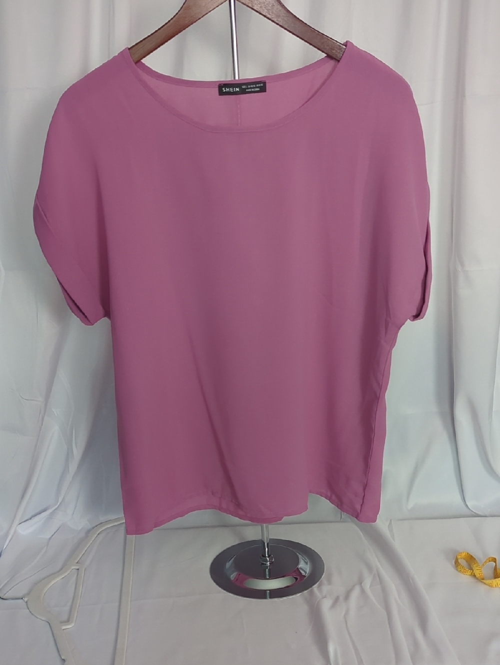 SHEIN Mauve Short Sleeve Blouse - Casual Boxy Fit
